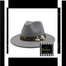 Load image into Gallery viewer, Leopard Trim Fedora
