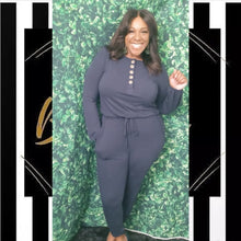 Load image into Gallery viewer, Navy Jogger Jumpsuit
